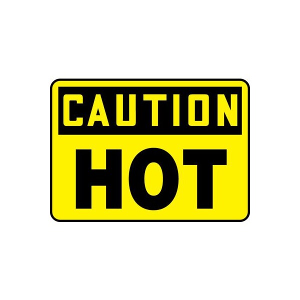 Accuform Accuform Caution Sign, Hot, 14inW x 10inH, Plastic MCPG612VP - main